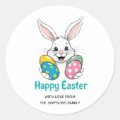 Stylish bunny eggs Floral Happy Easter Sticker (Voorkant)