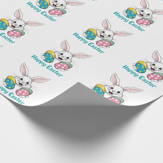Stylish bunny eggs Gift Happy Easter gift Cadeaupapier (Hoek)