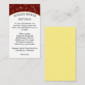 Stylish Burgundy BUSINESS SHOWER Informatiekaartje (Voorkant / Achterkant)