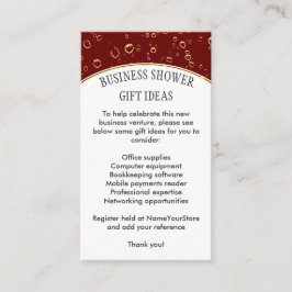 Stylish Burgundy BUSINESS SHOWER Informatiekaartje