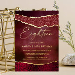 Stylish Burgundy Geoed Agate 18th Birthday Real Folie Uitnodiging<br><div class="desc">Geniet in stijl met deze elegante en zeer trendy echte folie drukte op 18e verjaardag uitnodigingen. Het ontwerp is gemakkelijk te personaliseren met uw speciale gebeurtenisformulering en uw gasten zullen enthousiast zijn wanneer zij deze geweldige uitnodigingen ontvangen.</div>