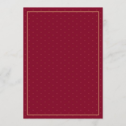 Stylish Burgundy Gold Script Weduwmenu Menu (Achterkant)