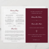 Stylish Burgundy katholieke Weduwmassaprogramma (Voorkant / Achterkant)