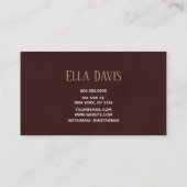 Stylish Burgundy Waterverf Hair Makeup Visitekaartje (Achterkant)