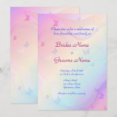 Stylish Butterflies Wedding Invitation Kaart (Voorkant / Achterkant)