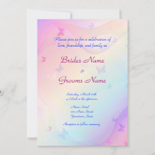 Stylish Butterflies Wedding Invitation Kaart