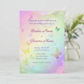 Stylish Butterflies Wedding Invitation Kaart (Staand voorkant)
