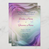 Stylish Butterflies Wedding Invitation Kaart (Voorkant / Achterkant)