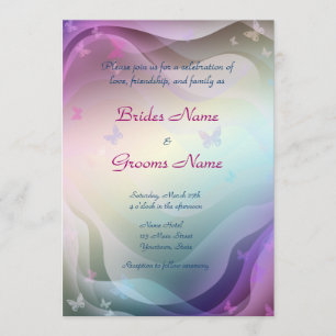 Stylish Butterflies Wedding Invitation Kaart