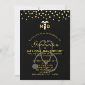 Stylish Caduceus and Stethoscope Doctor Afstuderen Kaart (Voorkant)