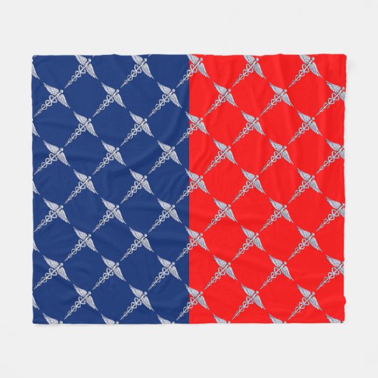 Stylish Caduceus Medical Symbol League Fleece Deken (Voorkant (Horizontaal))