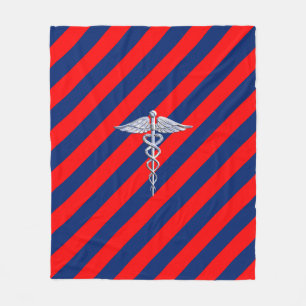 Stylish Caduceus Medical Symbol League Fleece Deken