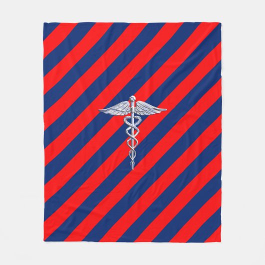 Stylish Caduceus Medical Symbol League Fleece Deken (Voorkant)