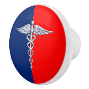 Stylish Caduceus Medical Symbol League Keramische Knop