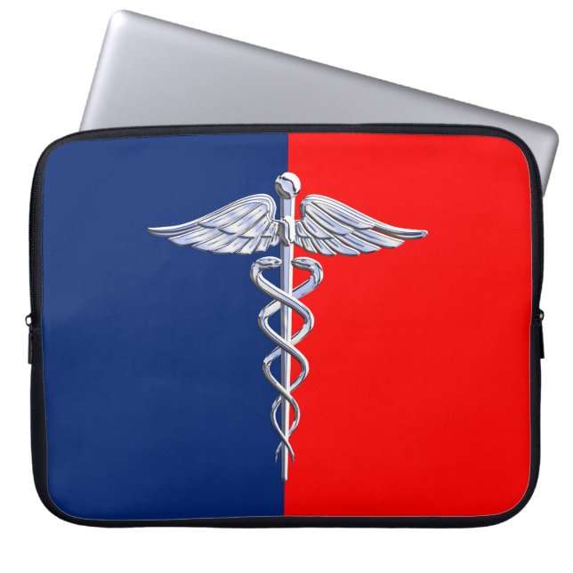 Stylish Caduceus Medical Symbol League Laptop Sleeve (Voorkant)