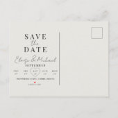 Stylish Calendar Photo Wedding Save The Date Aankondigingskaart (Achterkant)