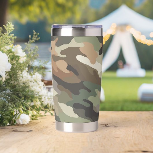 Stylish Camouflage Pattern Drink Geïsoleerde Drinkbeker (Bruiloft (Gedraaid)  )