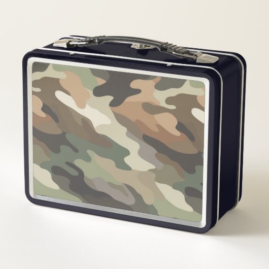 Stylish Camouflage Pattern Metal Lunch Box Case (Achterkant)