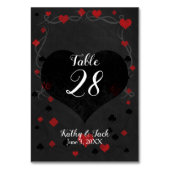 Stylish casino bruiloft table number kaart (Achterkant)