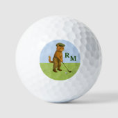*Stylish Cat Playing Golf Personalized Golfballen (Voorkant)