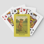 Stylish Cat Playing Golf Personalized Poker Cards Pokerkaarten (Achterkant)