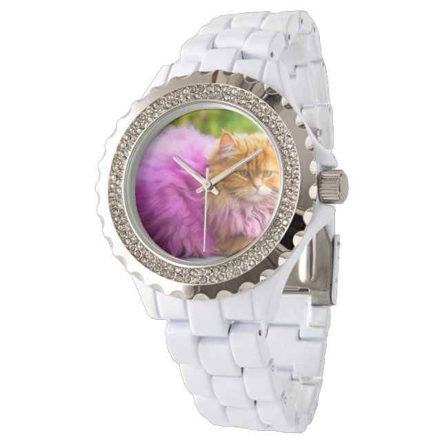 Stylish  cat watch for cat lovers horloge (Gekanteld)