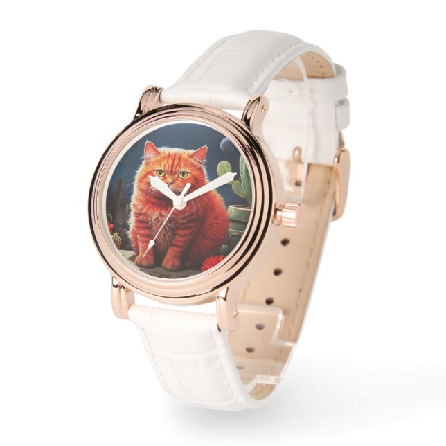 Stylish cat watch for cat's lovers horloge (Hoek)