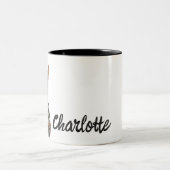 Stylish Cat With Round Glasses Tweekleurige Koffiemok (Center)