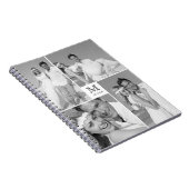 Stylish Center Square Monogram Weddenschap Foto Notitieboek (Rechterzijde)