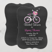 Stylish Chalkboard Bridal Bike Shower Invitation Kaart (Voorkant / Achterkant)