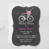 Stylish Chalkboard Bridal Bike Shower Invitation Kaart (Voorkant)