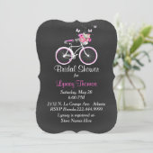 Stylish Chalkboard Bridal Bike Shower Invitation Kaart (Staand voorkant)