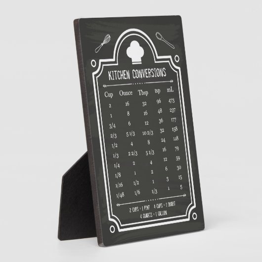 Stylish Chalkboard Kitchen Conversion Chart Fotoplaat (Zijkant)