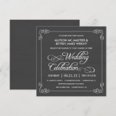 Stylish Chalkboard Wedding Kaart (Voorkant / Achterkant)