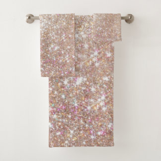 Stylish Champagne Girly Glitter Bad Handdoek