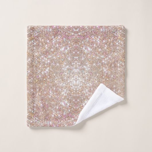 Stylish Champagne Girly Glitter Bad Handdoek (Wasdoekje)