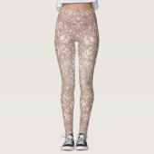 Stylish Champagne Girly Glitter Leggings (Voorkant)