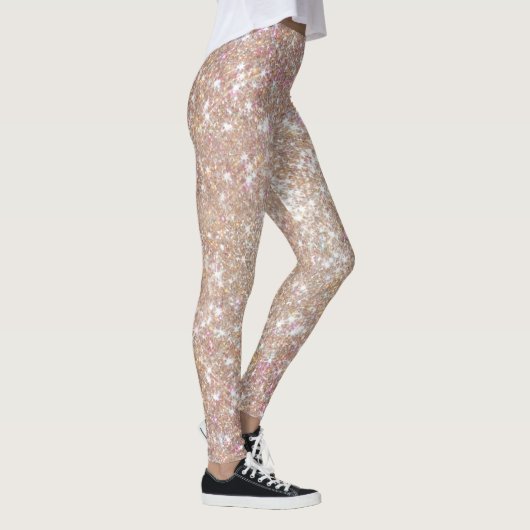 Stylish Champagne Girly Glitter Leggings (Rechts)