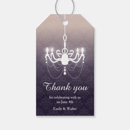 Stylish Chandelier Wedding Bedankt Cadeaulabel (Voorkant)