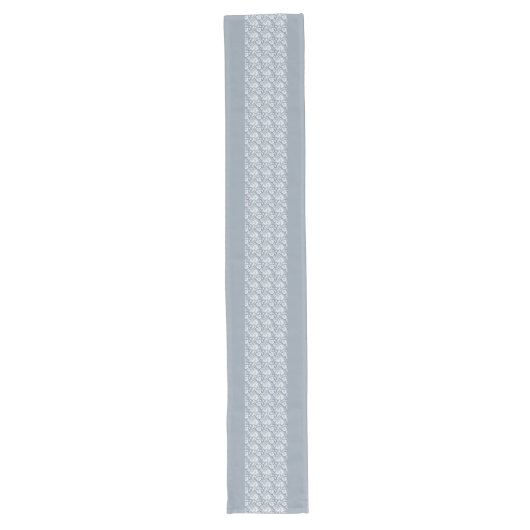 Stylish Charm: Grey & White Table Runner Lange Tafelloper (Voorkant)