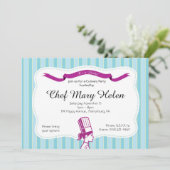 Stylish Chef Culinal Party Invitation Kaart (Staand voorkant)