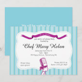 Stylish Chef Culinal Party Invitation Kaart (Voorkant / Achterkant)