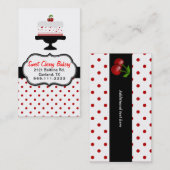 Stylish Cherry Cake Custom Bakery Visitekaartje (Voorkant / Achterkant)