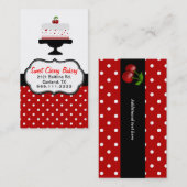 Stylish Cherry Cake Custom Bakery Visitekaartje (Voorkant / Achterkant)