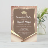 Stylish Chesnut Glitter Diamonds Afstuderen Kaart (Staand voorkant)