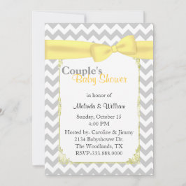 Stylish Chevron Couple's Baby shower Invitation Kaart