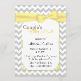 Stylish Chevron Couple's Baby shower Invitation Kaart