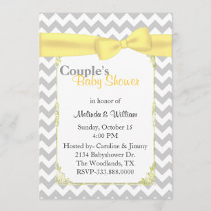 Stylish Chevron Couple's Baby shower Invitation Kaart