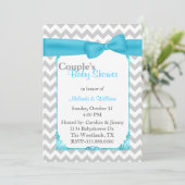 Stylish Chevron Couple's Baby shower Invitation Kaart (Staand voorkant)
