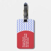 Stylish Chevron & Crab Bagagelabel (Achterkant verticaal)